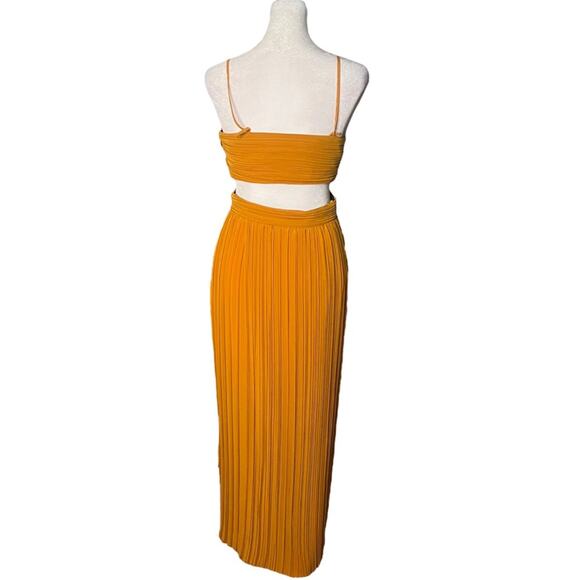 ALC Sienna V Neck Cutout Maxi Dress in Marigold sz 2 - Picture 2 of 10